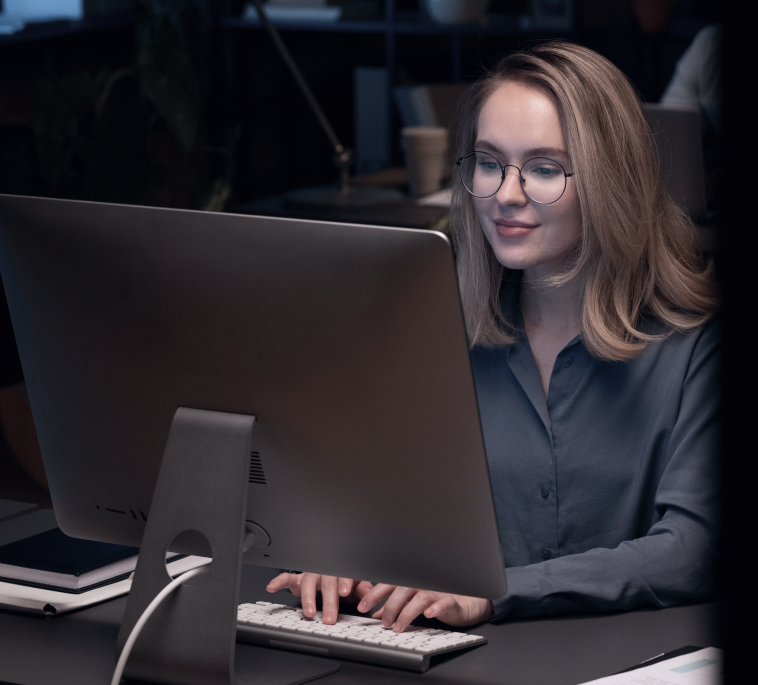 female employee working