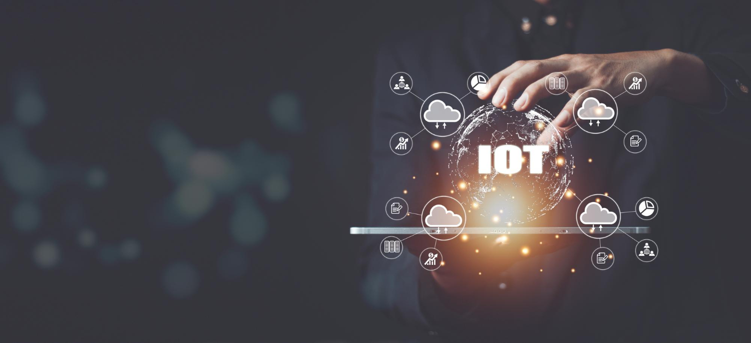 Conceptual illustration depicting digital change management in the context of internet-of-things (IoT), business process strategies, operations, and customer engagement