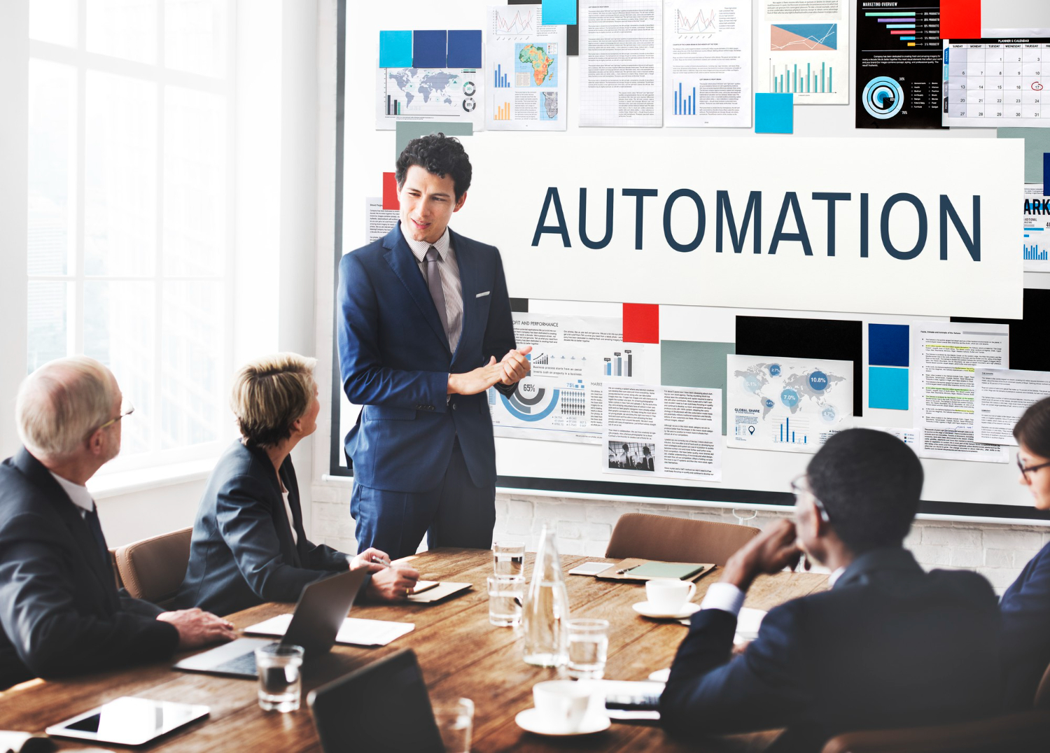 Conceptual illustration of an automated production system in operation, representing streamlined processes and efficiency